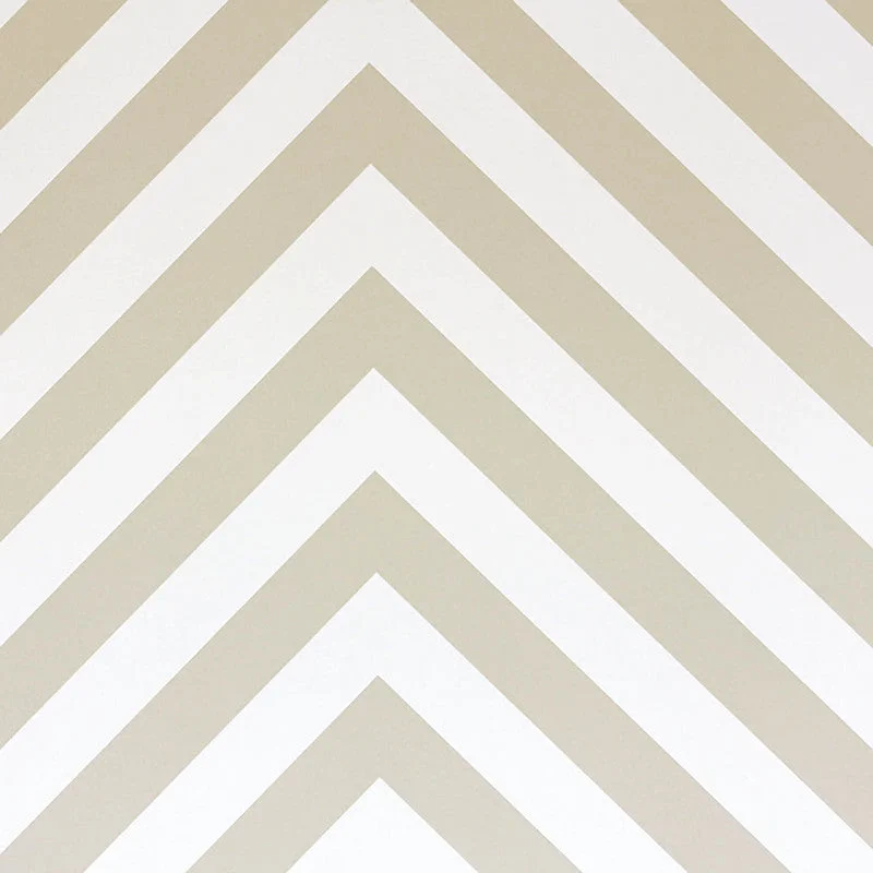 Stripe Chevron Wallpaper in Cream/Beige/Off-White