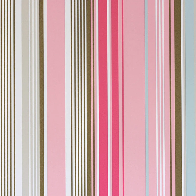 Stripe Classic Wallpaper in Blue/Brown/Multi