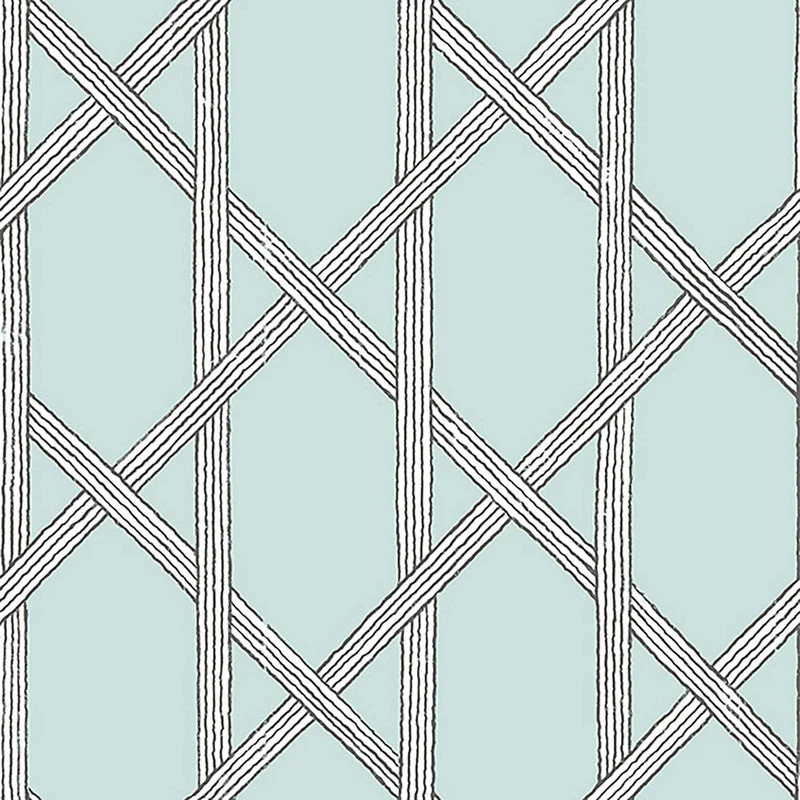 Trellis Large-Scale Wallpaper in Grey/Blue