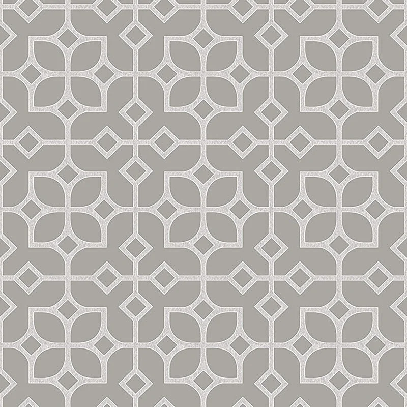 Trellis Style Wallpaper in Teal/Cream