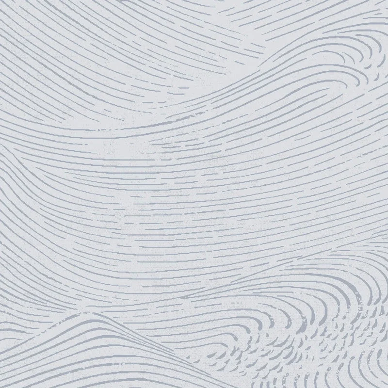 Wave Modern Wallpaper in Soft Blue