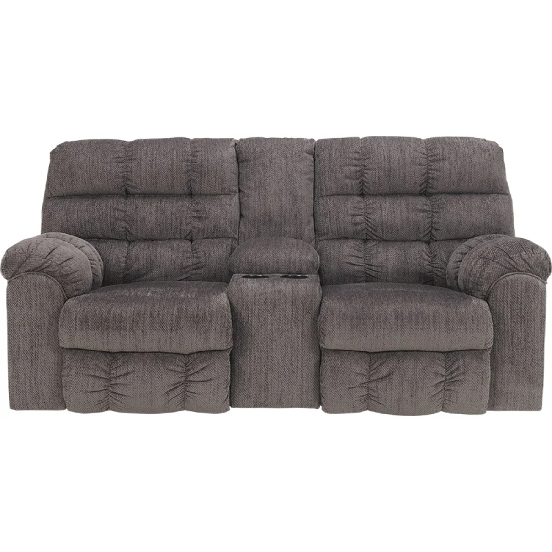 Acieona Reclining Loveseat w/Console - Slate