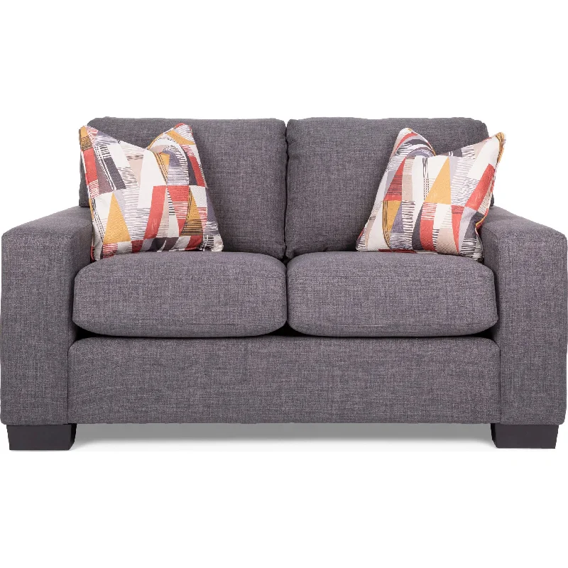 Alessandra My Custom™ Loveseat - Restore Charcoal/Cheerful Tangerine