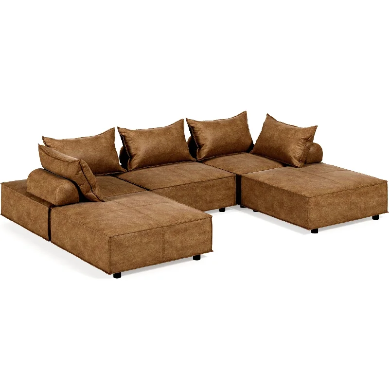 Bales 5 Piece Sectional - Brown