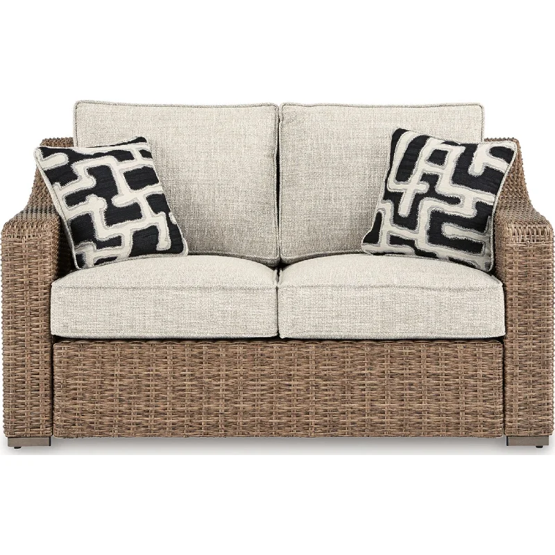 Beachcroft Outdoor Loveseat with Cushion - Beige