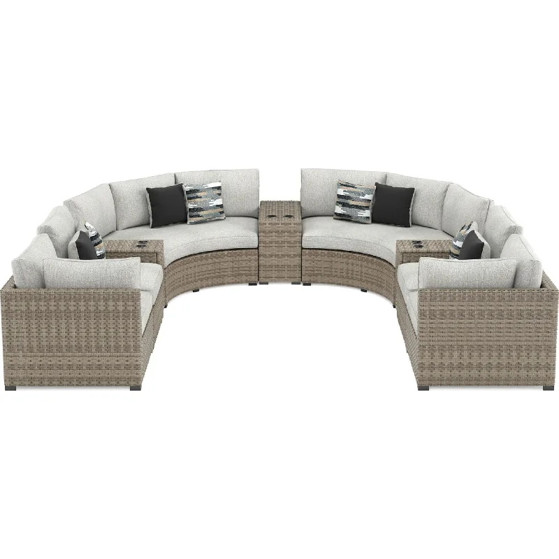 Calworth 9 Piece Outdoor Sectional - Beige