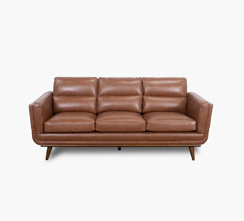 Emmitt Saddle Leather Sofa 83"