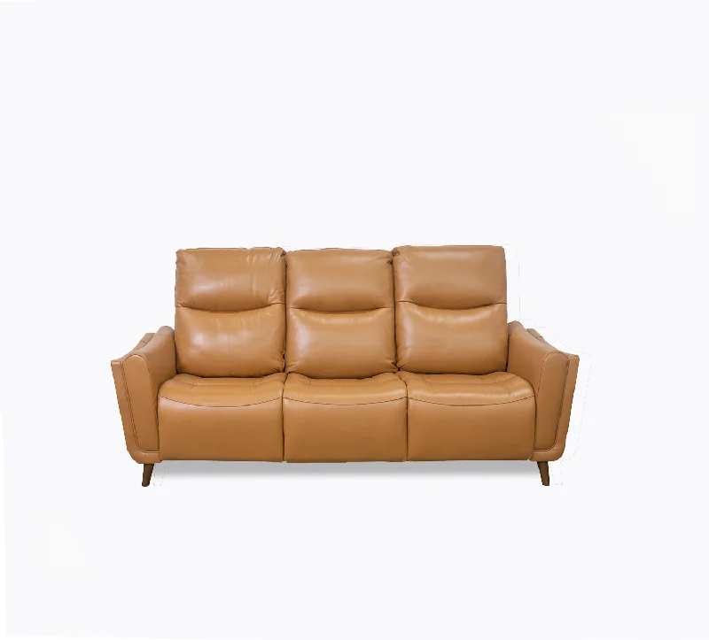 Ethan Caramel Leather Triple Power Sofa