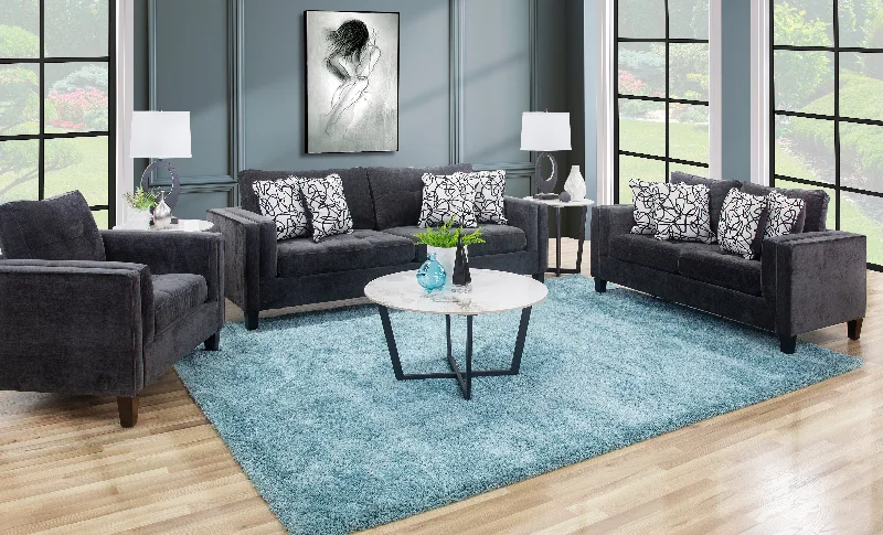 Fleming Black 3 Piece Living Room