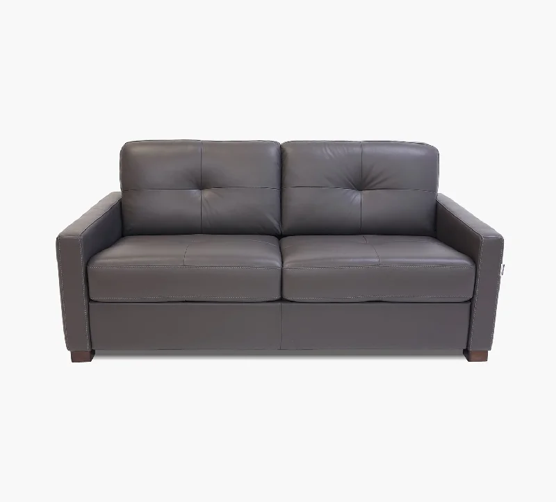 Italia Charcoal Leather Loveseat