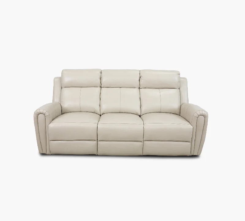 Jonathan Cream Leather Dual Power Reclining Sofa