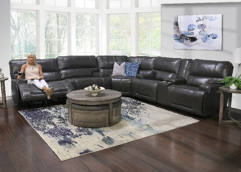 Nova 6 Piece Power Leather Living Room