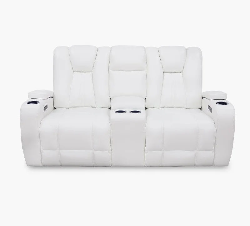 Phantom White Zero Gravity Console Loveseat