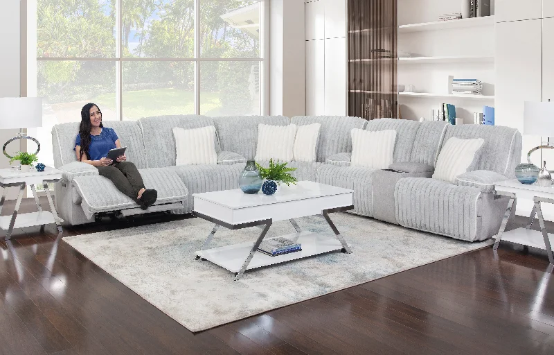 Plush 6 Piece Zero Gravity Power Reclining Sectional