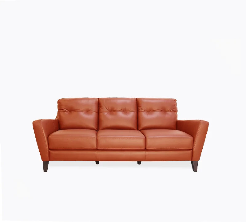 Valentino II Terracotta 100% Italian Leather Sofa